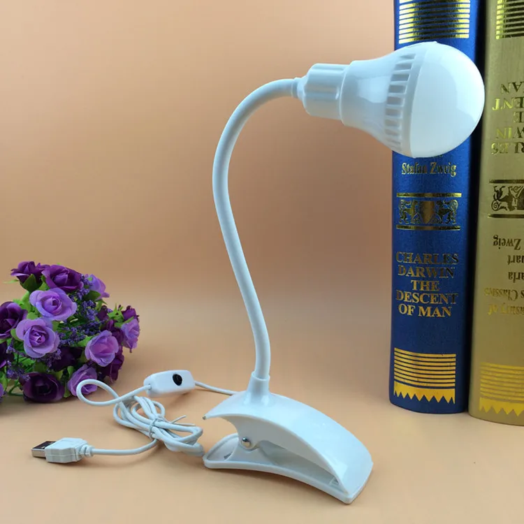 USB мини-ночсветильник светодиодный прищепка настольная лампа для чтения с