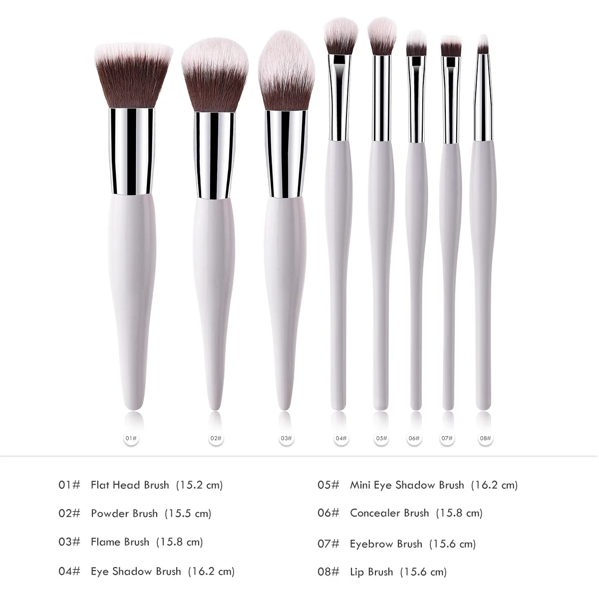Набор кистей для макияжа с напечатанным логотипом 8 шт. синтетические волосы