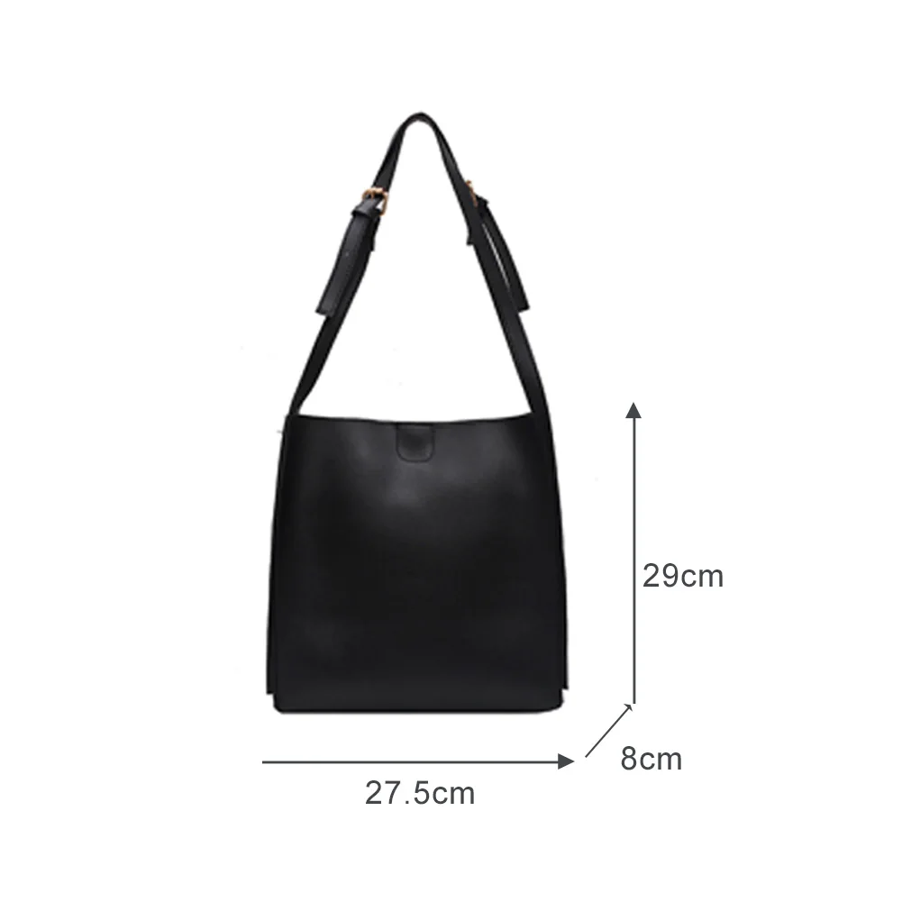 

Fashion Solid Color Handbag Totes Women Simple PU Leather Travel Shoulder Underarm Purse Portable Top-handle Bags