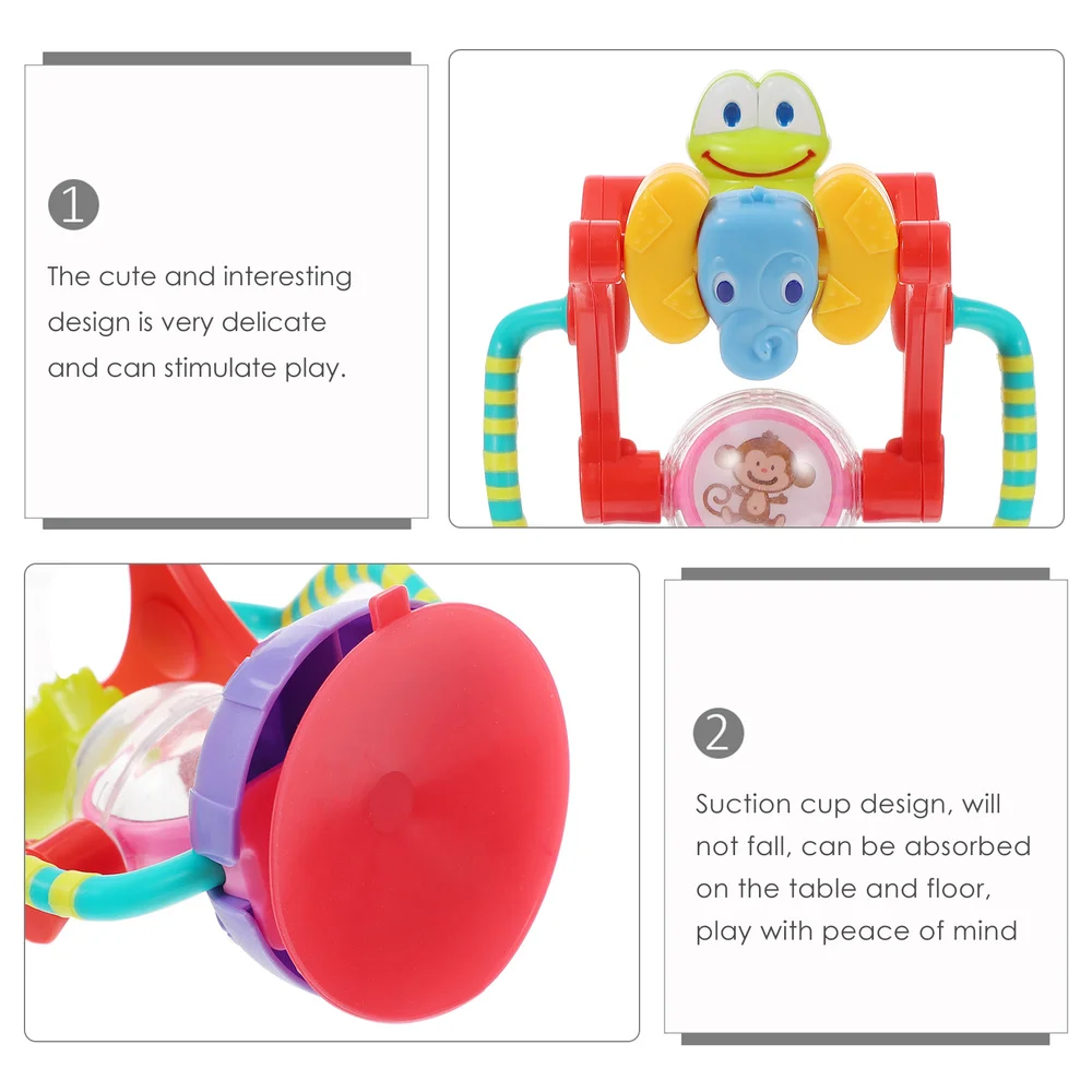 

Baby Rotatable Wheel Colorful Tabletop High Chair with Suction Base