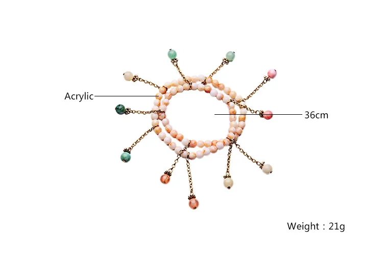 Модный этнический акриловый браслет с бусинами для женщин ручной работы оптовая