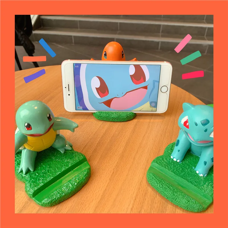 Высокое качество милый мультяшный покемон Squirtle Charmander, Бульбазавр, Гараж Комплект универсальная настольная подставка для мобильного держатель телефона Подставка