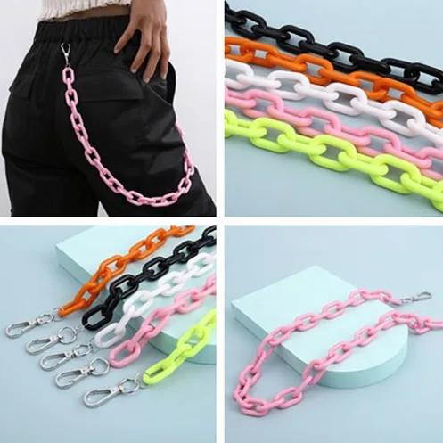 

Vintage Contrast Pants Chain Candy Color Cool Girl's Waist Chain Pants Chain HipHop Statement Jewelry Nice Gift