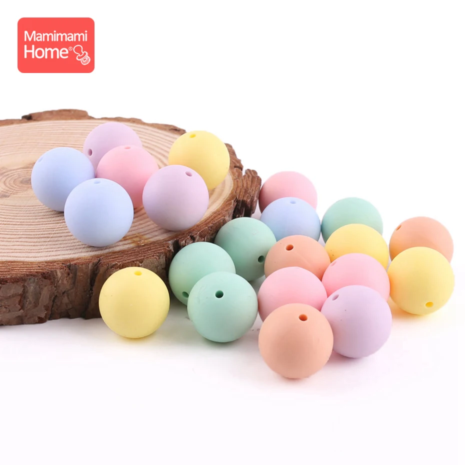 Mamihome 30 шт., силиконовые бусины, детский Прорезыватель для зубов, сделай сам, ожерелье для кормления, держатель на цепочке для соски, пищевой силикон, детские товары