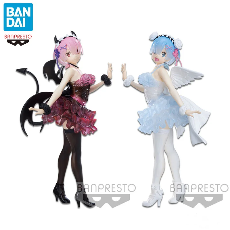 

Bandai Re:life In A Different World From Zero Ram Rem Devil Angel Anime Figure Model Toy Gift Pvc 22Cm
