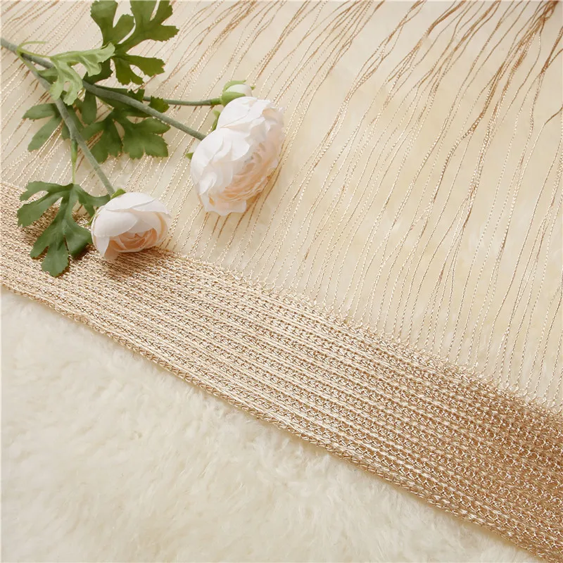 Topfinel Solid Color String Curtain Valance Tassel Line Curtains for Living Room Window Door Divider Drape Decor 300X260cm | Дом и сад
