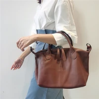 soft genuine leather handbag for women fashion briefcase high quality cowhide leather shoulder bag lady large crossbody bag