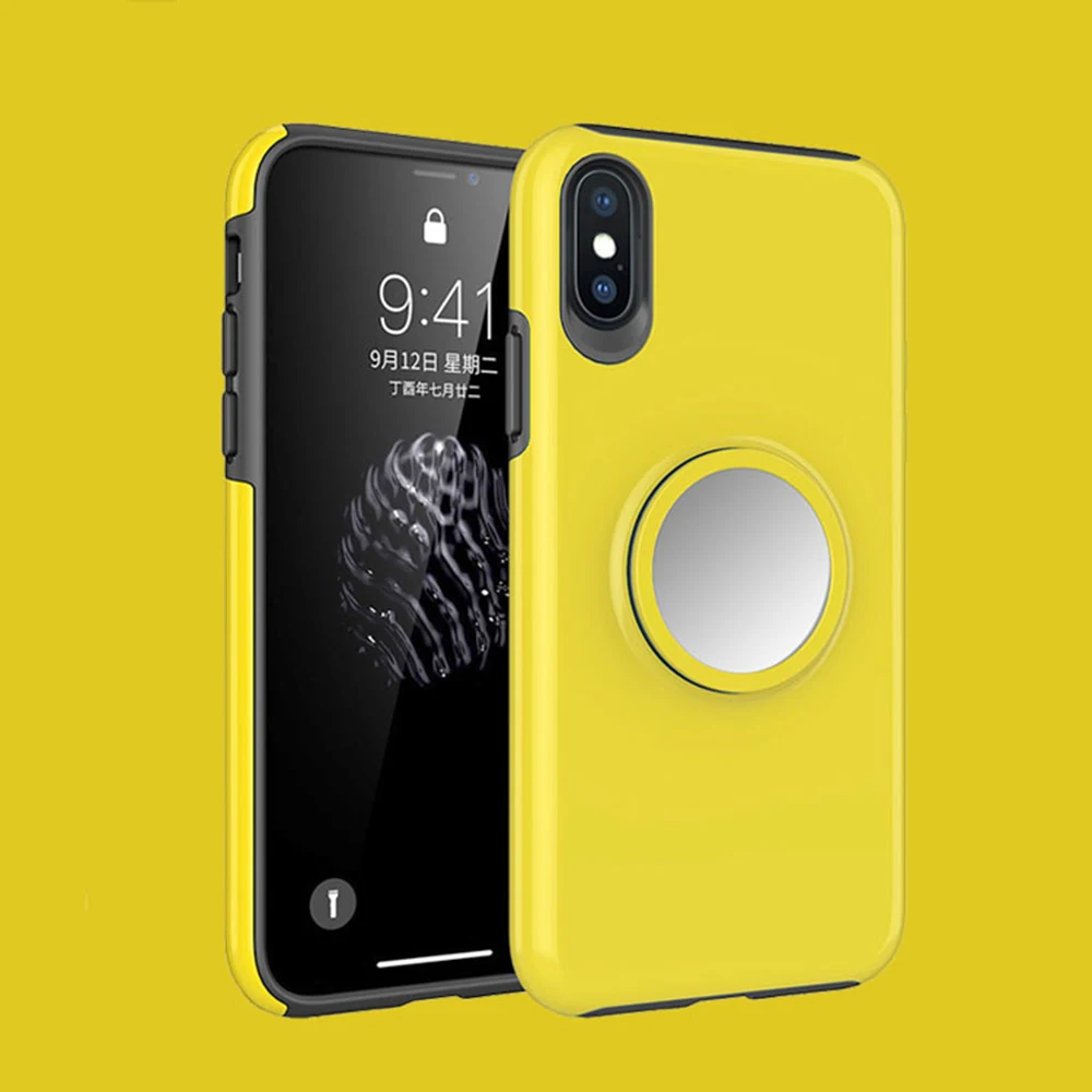 BFOLLOW зеркальная подушка безопасности корпус розетки для iPhone 6 6s 7 8 Plus X XR XS Max 11 Pro Max жесткий чехол из ПК с магнитной задней подставкой
