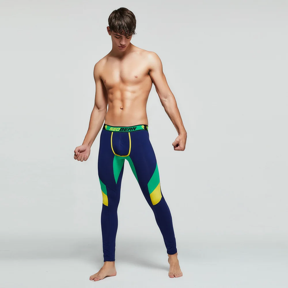

men long underwear mens tight underwear thermal underwear men Cotton color matching Slim and comfortable Leggings Warm pants