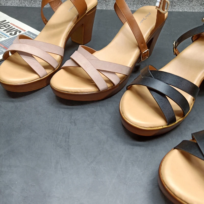 

Fashion Womens Shoes 2021 Female Sandal Block Heels Buckle Strap Open Toe All-Match Large Size Luxury Girls Comfort Chunky Peep