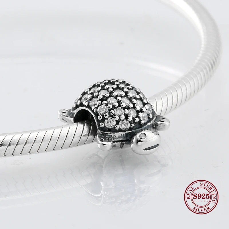 

Lorena Real Cute Turtle Beads 925 Sterling Silver Pave Crystal Zirconia Bead Fit Original Charm Bracelet Hot Sale Jewellery