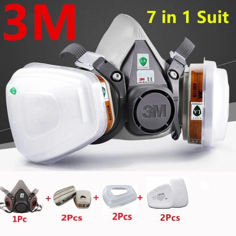 1PCS 6200 Mask or 9in1 Half Facepiece Gas Respirator With 6001/2091 Filter Fit Painting Spraying Dust Proof | Безопасность и