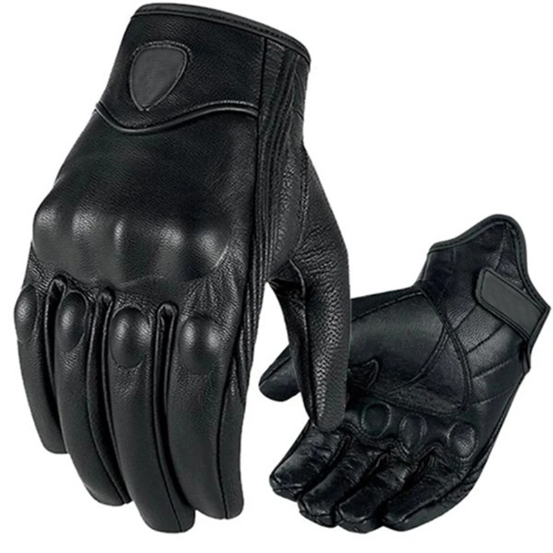 

Retro Genuine Leather Motorcycle Gloves Man Women Touch Screen Goatskin Racing Riding Gloves MX ATV Racing Guant Motocross Cool