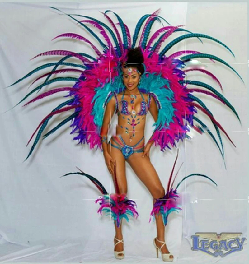 Летнее бикини для вечеринки самбы танцевальная одежда барный костюм с перьями