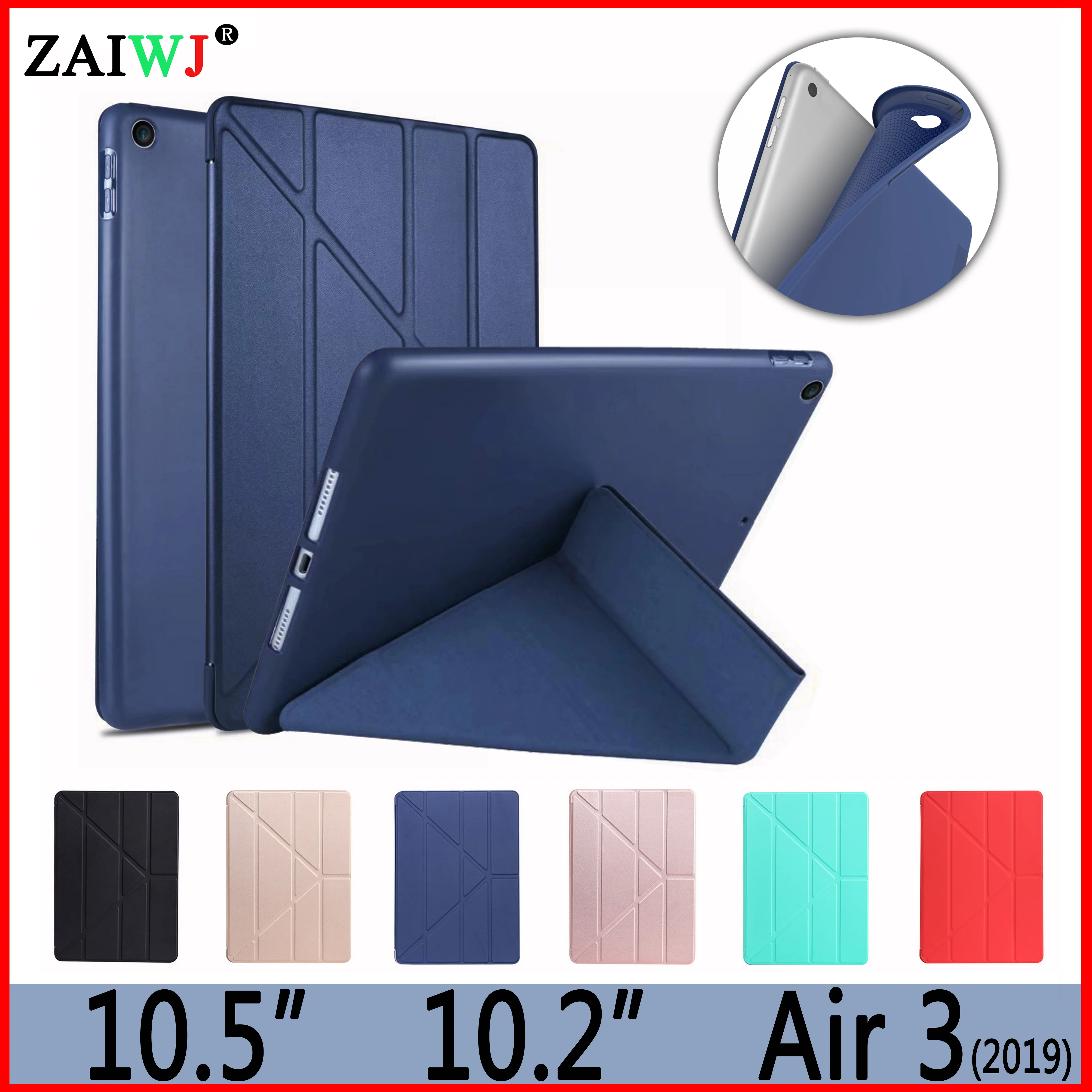

Case for iPad 10.2 inch 2019 7th generation soft silicone shell for ipad Air 3 Pro 10.5 inch Smart sleep wake function cover