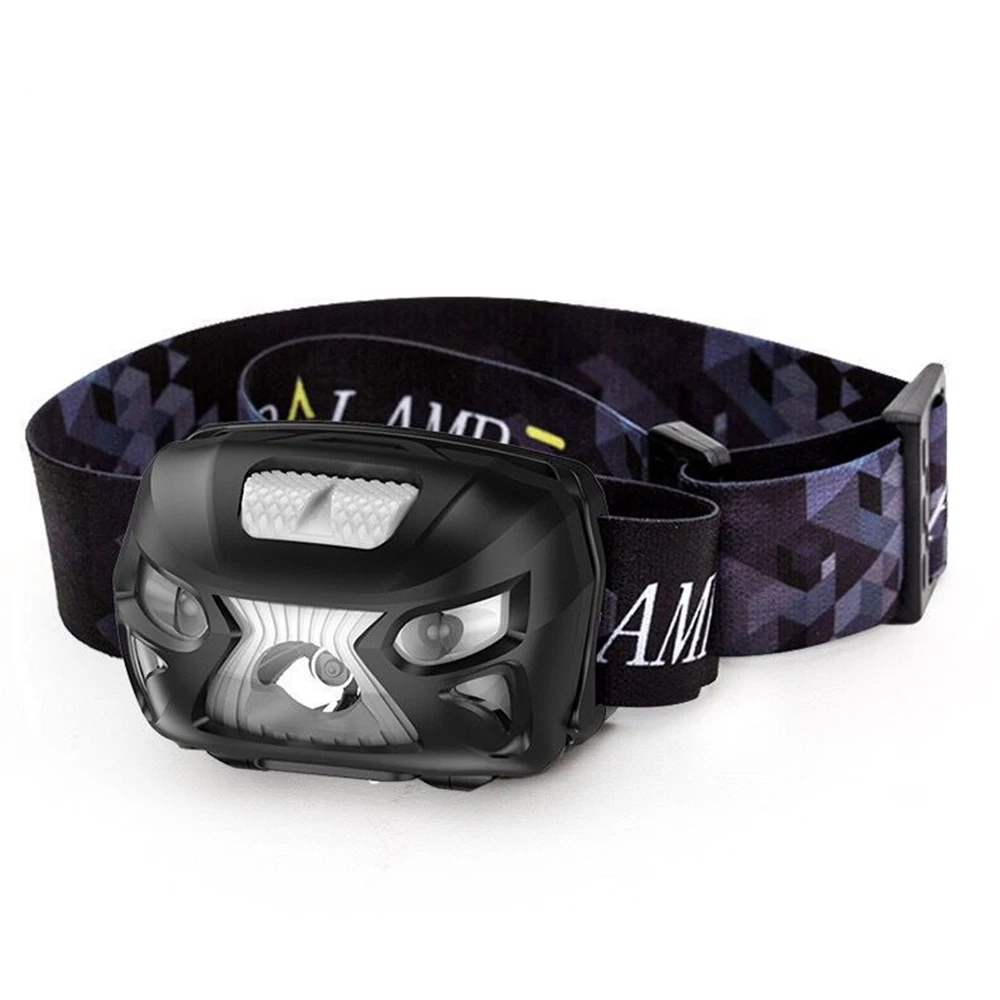 

USB charging led fishing induction headlamp outdoor waterproof Head lamp flashlight Have battery Red / white LED headlamp
