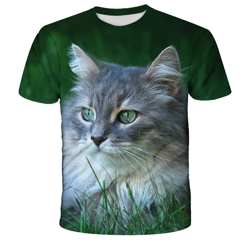 Новинка 2021 модная крутая футболка для мужчин и женщин с 3D рисунком двух кошек