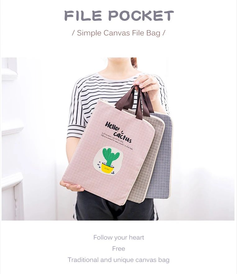 XZXBBAG мультфильм Кактус мульти-фонкция портфель на молнии портативный студенческий файл сумка для женщин мужчин работы бизнес сумка на молнии