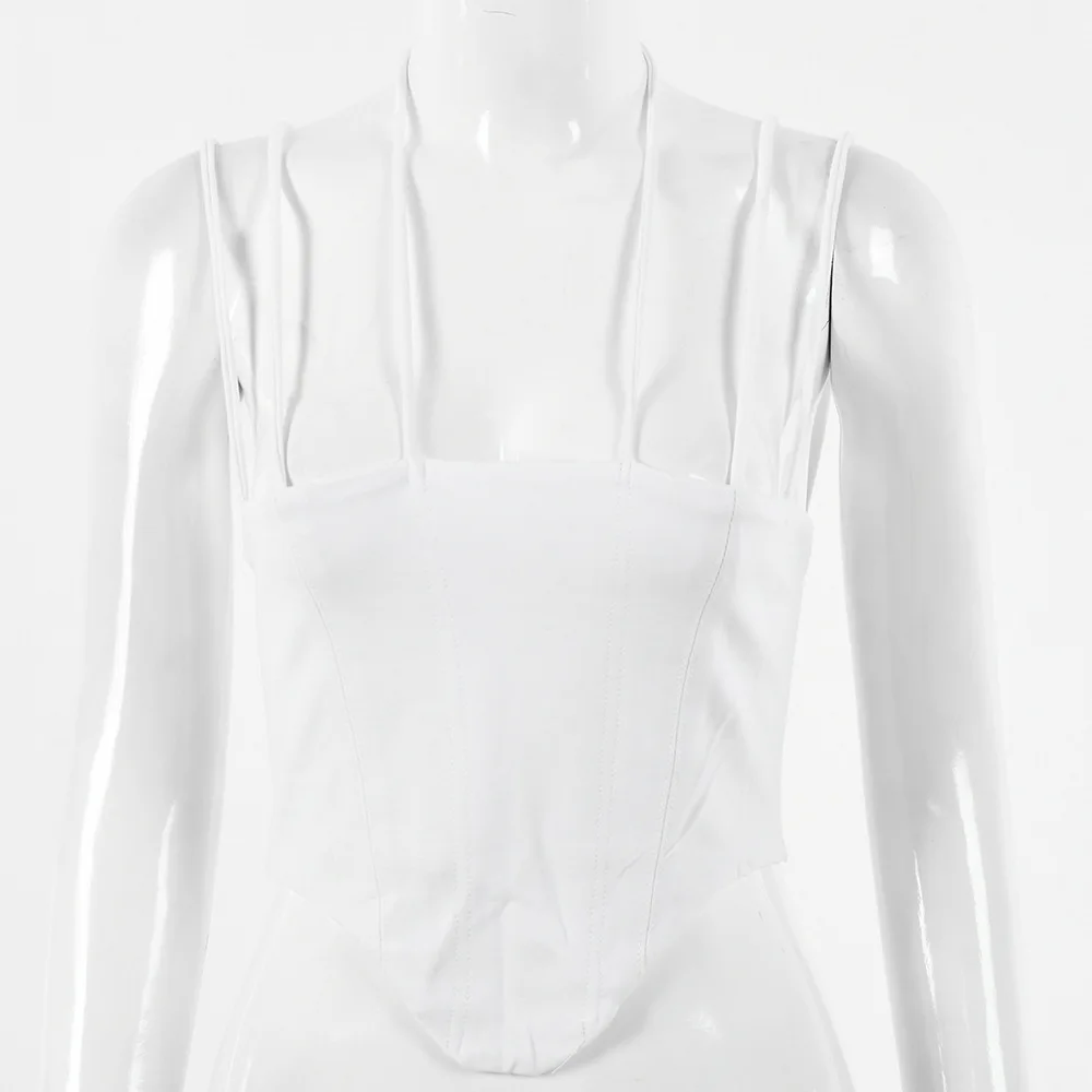 

Spring and autumn versatile top women's sexy suspender back exposed navel slim temperament top