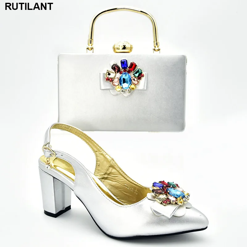 Новинка Комплект из женских туфель и сумочки Итальянская распродажа обуви сумки