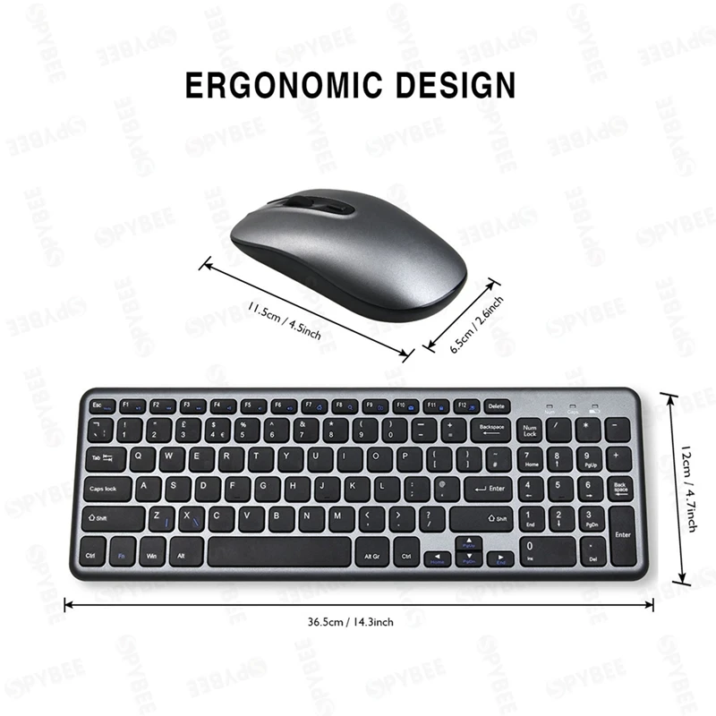 

Ultra-thin Silent Wireless Keyboard And Mouse Combos 2.4Ghz Optical Computer Keyboard Wireless Mouse for Laptop PC
