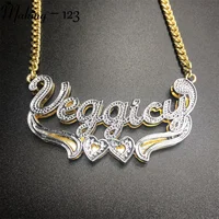 Making-123 Custom Necklaces New Style Shape  Name Necklace Name Personalized Double Gold Plated Custom Necklace Personalized