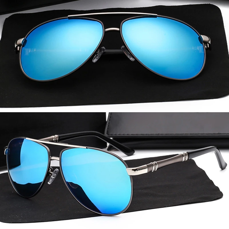 Blue with box SAYLAYO, модные поляризационные солнцезащитные очки, UV400, защитные очки для мужчин и женщин, солнцезащитные очки для вождения, путешествий, уличные очки - Цвет линз: Blue with box