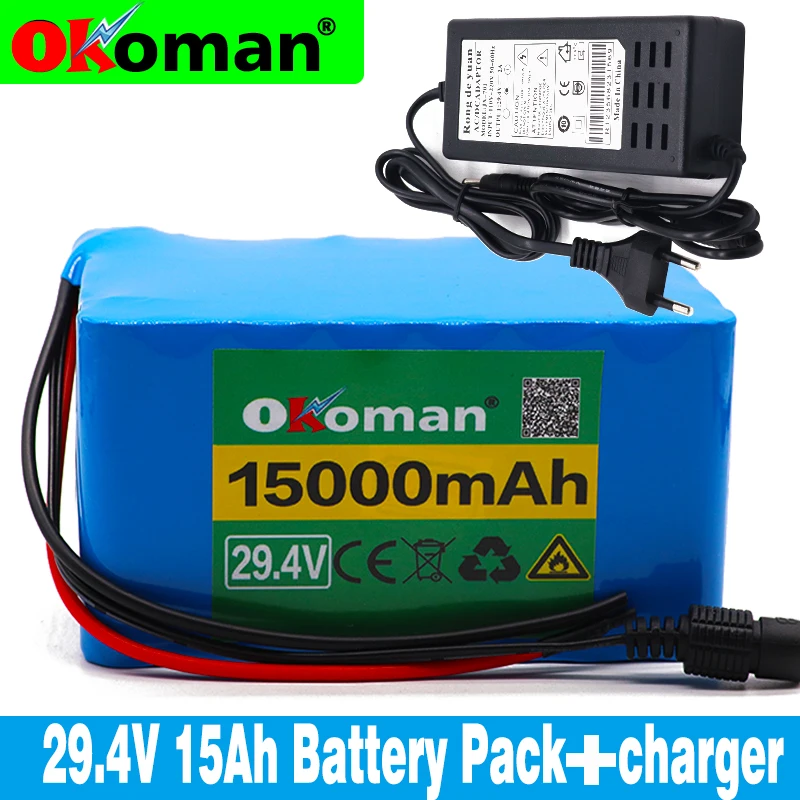 Аккумулятор Okoman 7S5P 24В 15ач 250 Вт 29 4 В 15000 мАч литий-ионный аккумулятор для