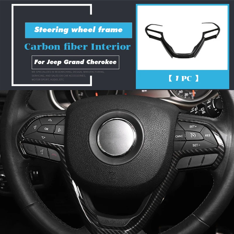 ABS Carbon Fiber Cover Trim For Jeep Grand Cherokee 2019 2020 Whole Interior Door Handle Steering Wheel Accessories | Автомобили и