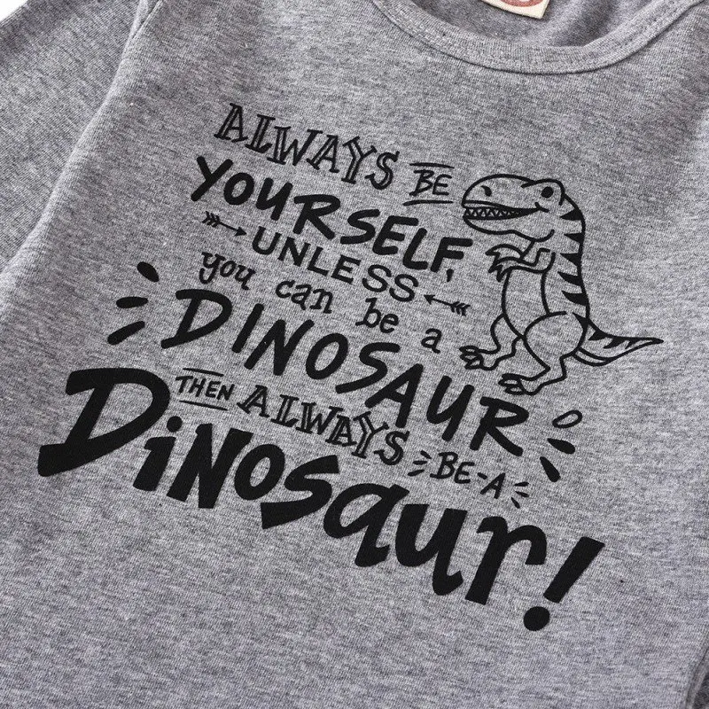 

2Pcs Newborn Baby Girl Clothes Set Alphabet Dinosaur Print Top T-shirt +Dinosaur Print Pants Infant Clothing Outfits