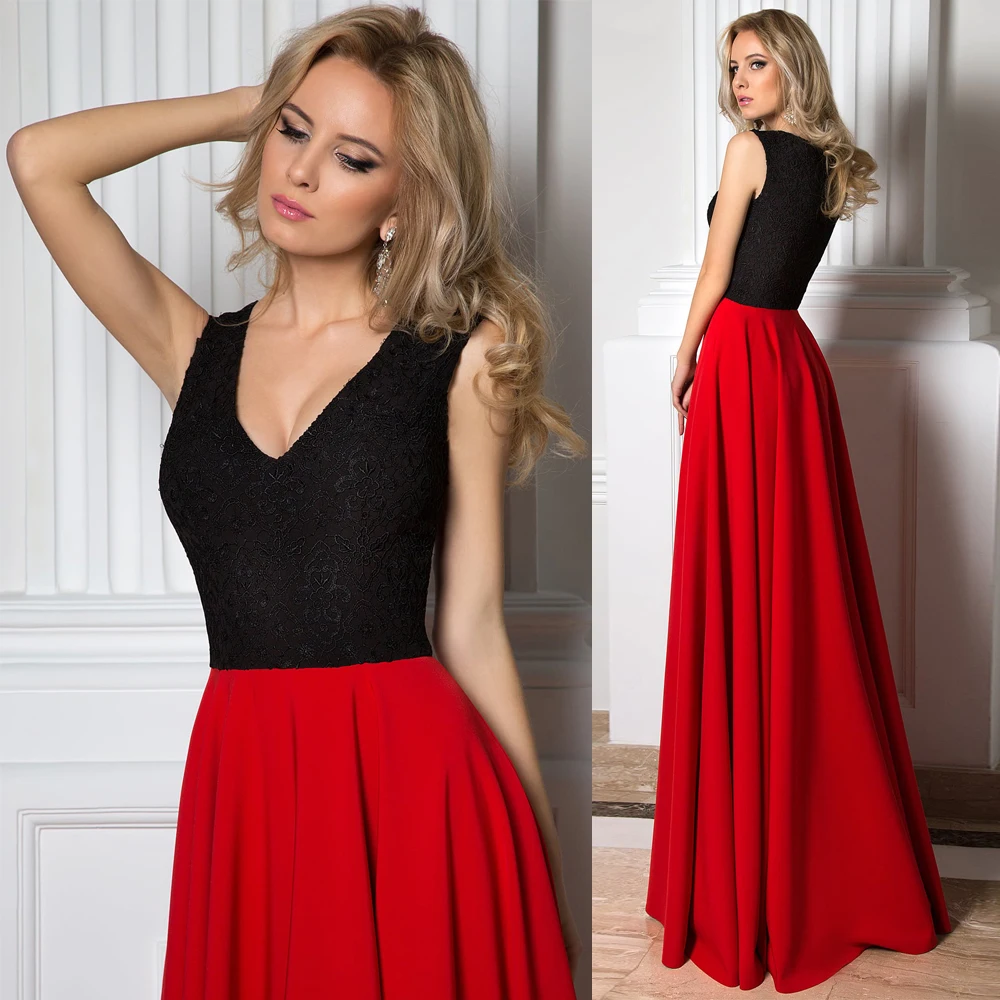 

Женское длинное вечернее платье, кружевное шифоновое платье с V-образным вырезом, без рукавов, длинное платье для вечевечерние, 2021