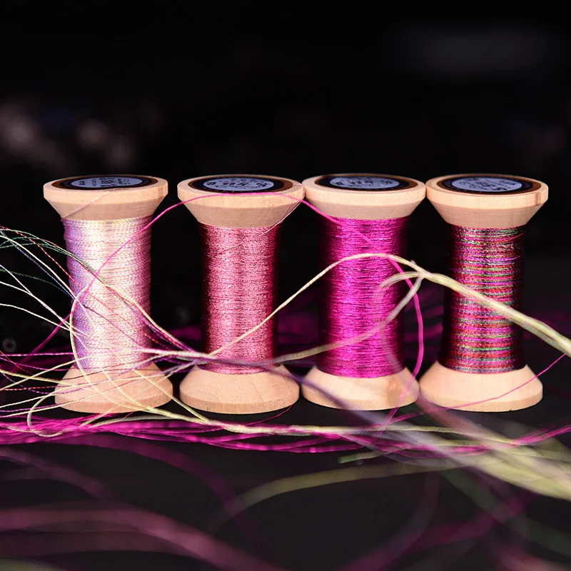 Серия золотых нитей разных цветов французская нить для вышивки катушка цветная