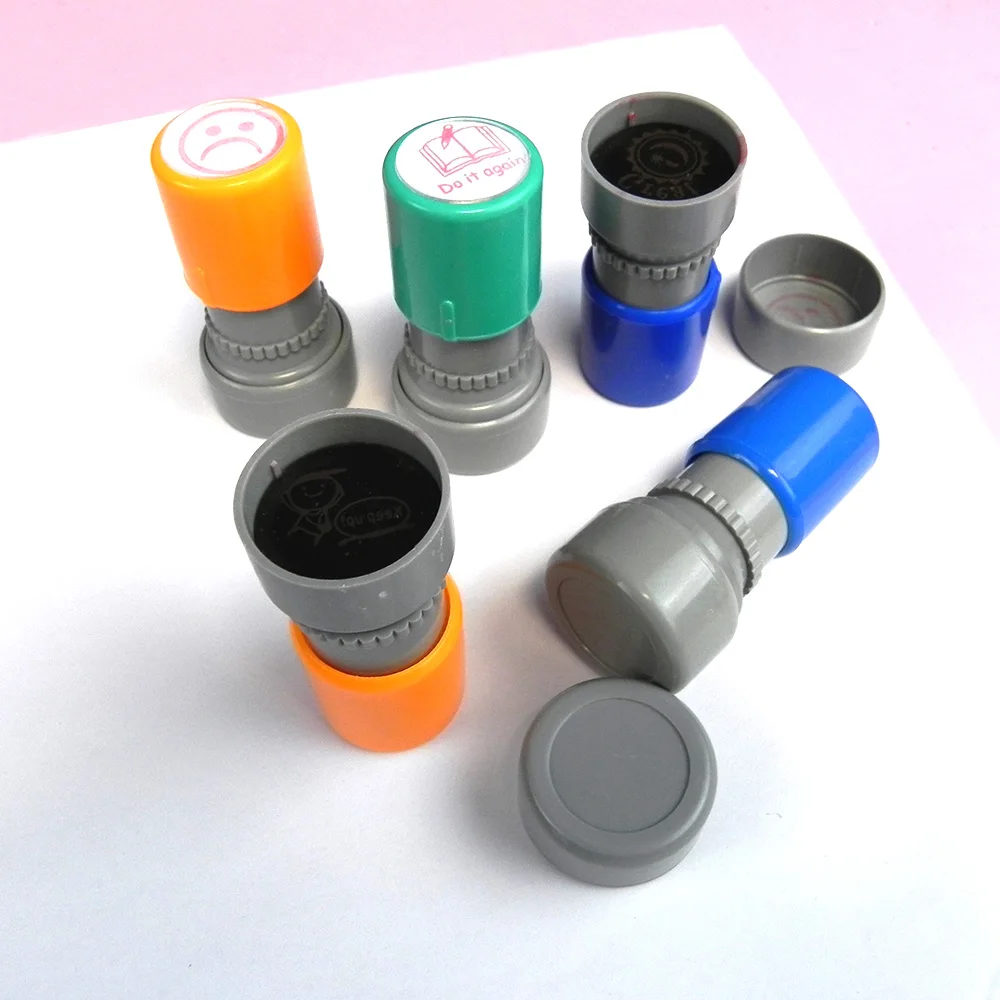 

5pcs Teacher Stampers Self Inking Student Evaluation Stamp Praise Reward Stamps Motivation Sticker School