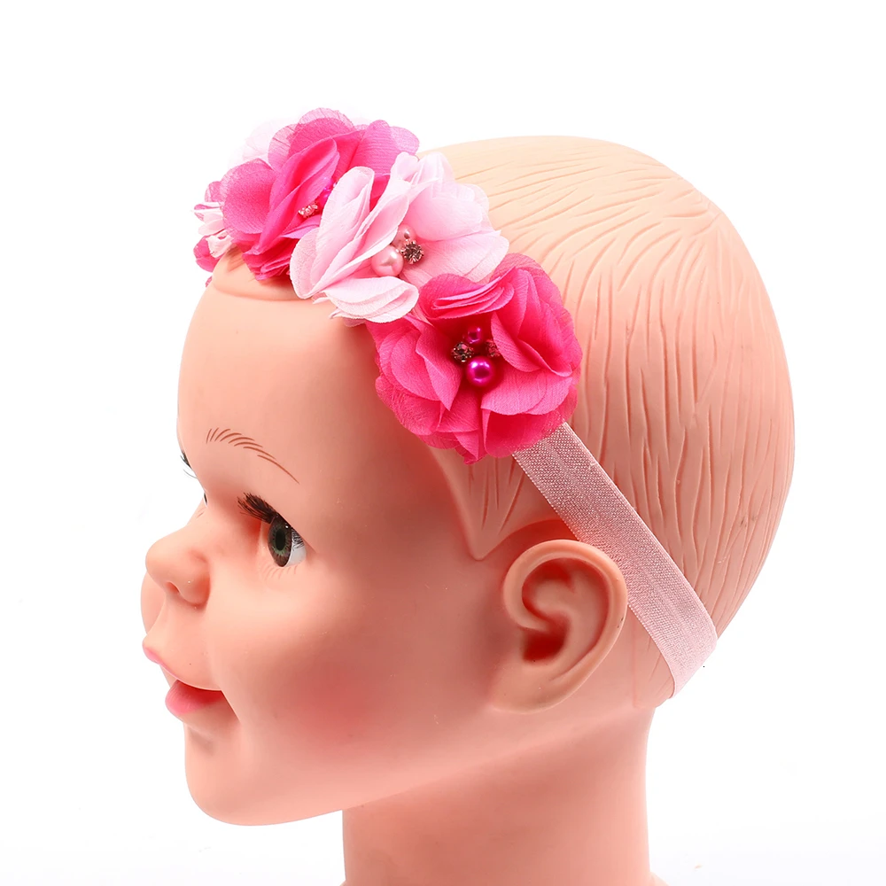 girl baby headband Infant hair accessory clothes band Lace Flower newborn Headwear hairband Gift Toddlers Turban Rainbow | Детская