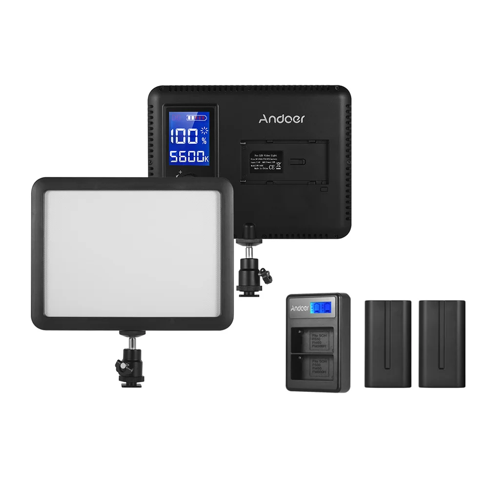 Светодиодный светильник Andoer для видеосъемки с заполняющей батареей на