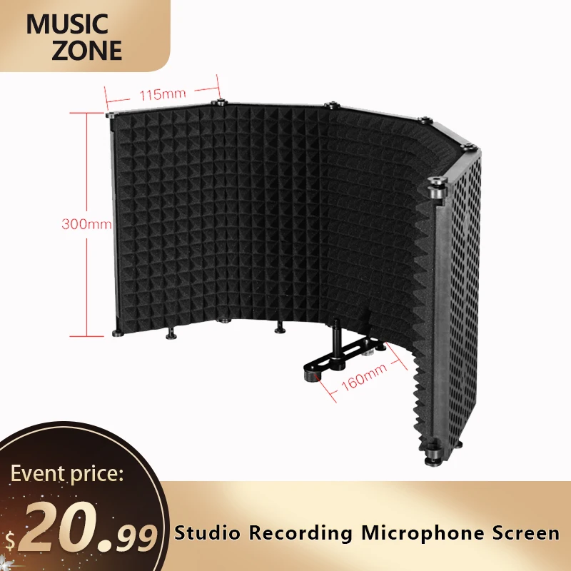 

Professional Studio Recording Microphone Isolation Shield Filter Microphone Wind Screen EVA Foam Sound Absorbing New arrival