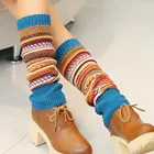2022 полосатые гетры в стиле харадзюку, женские зимние теплые шерстяные вязаные гольфы, манжеты для сапог, модные женские гетры в подарок