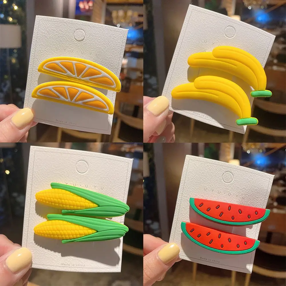 

1Pair Colorful Kids Carrot Women Children Headwear Vegetables Hairpins Hair Accessories Fruits Hair Clips