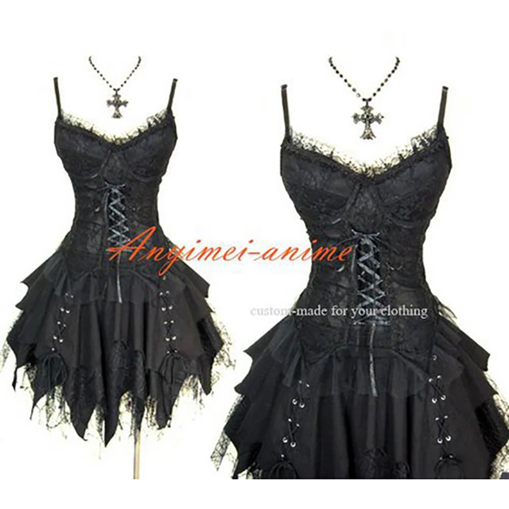 

fondcosplay hiphop Gothic Tripp Lolita Punk Fashion black cotton Corset-skirt Dress Cosplay Costume Tailor-made[CK1258]