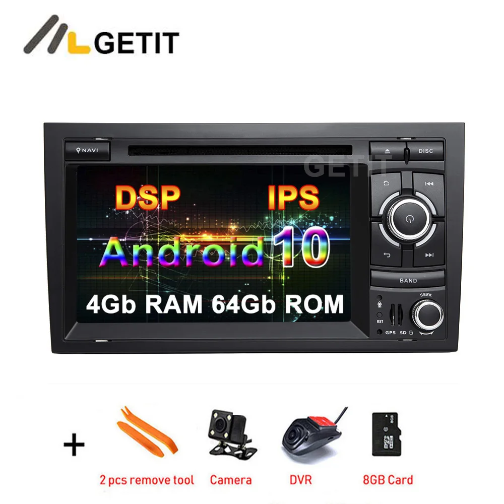 DSP IPS Android 10 автомобильный DVD Мультимедиа стерео радио GPS для Audi A4 S4 RS4 Seat Exeo |