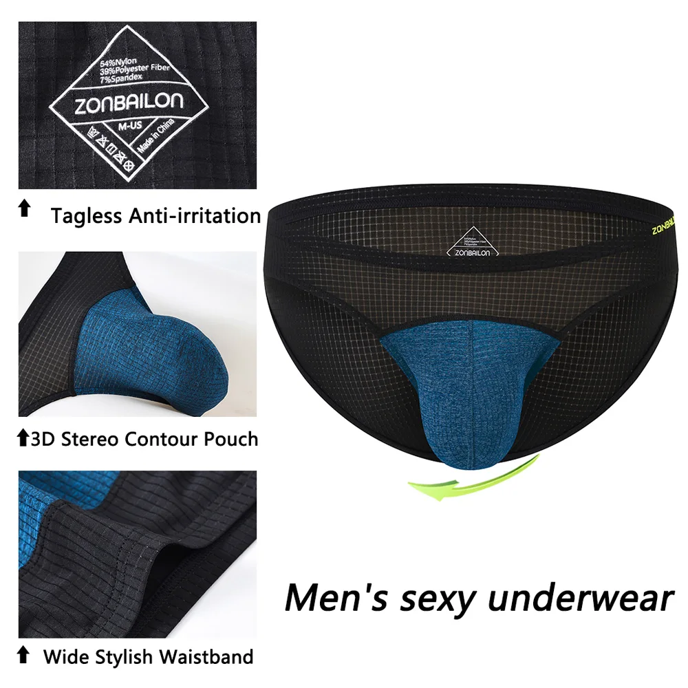Men's Underwear Panties Bikini Breathable Mens Sexy Comfortable Low-Rise Male Briefs
