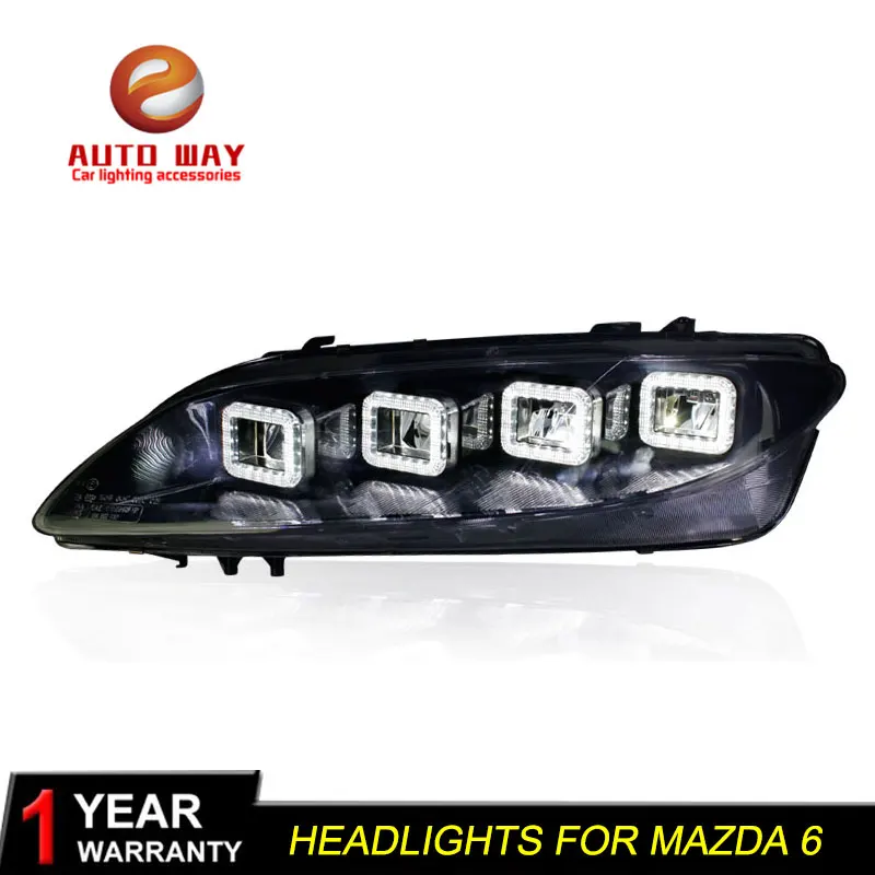 Чехол для автомобильных фар mazda 6 M6 2003 2015 светодиодный фонарь с двойным лучом