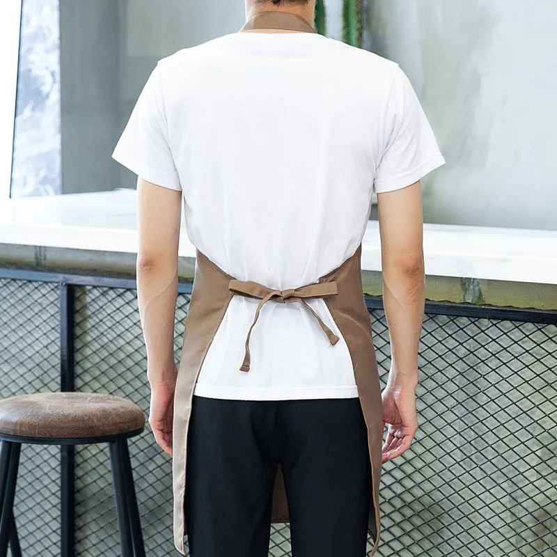 

2020 solid color apron for men and women kitchen and home work clothes apron
