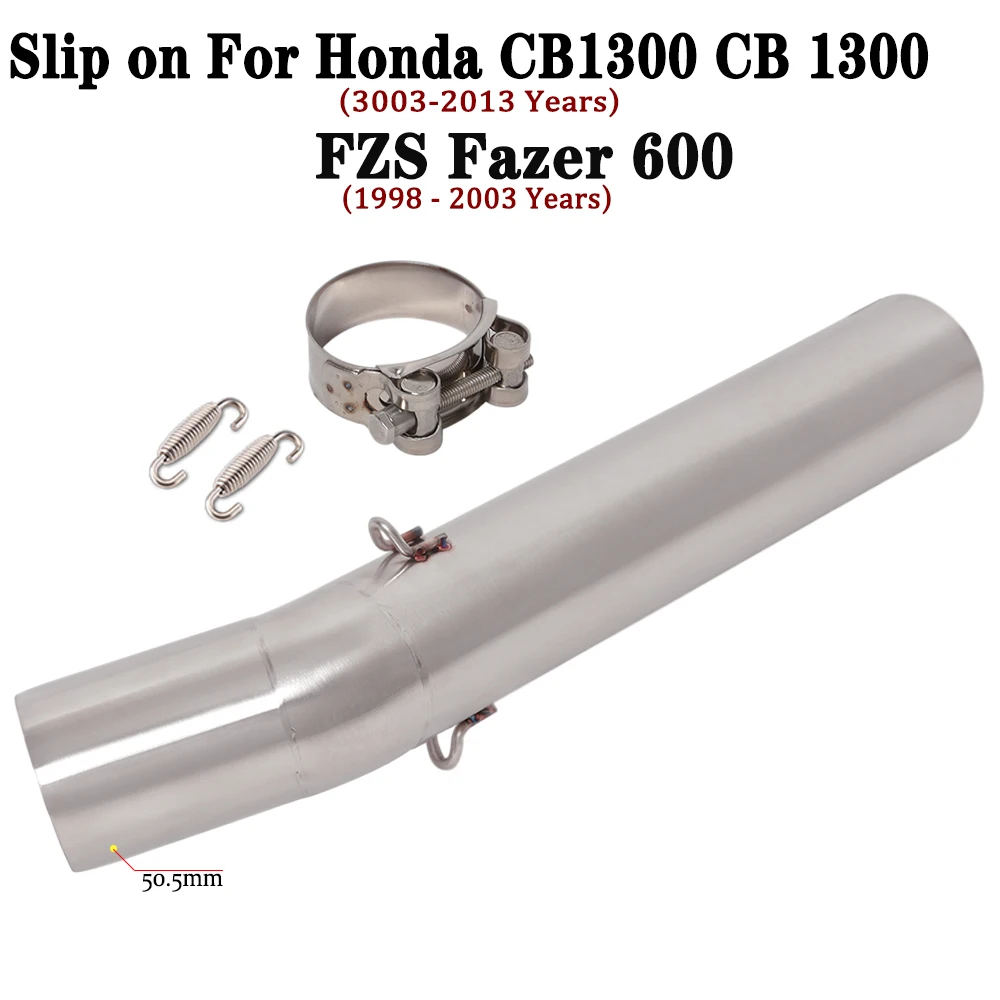 

Motorcycle Exhaust Modified Muffler 51mm Middle Link Pipe Slip on For Honda CB1300 03-13 FZS Fazer 600 98-03 Escape Moto Connect