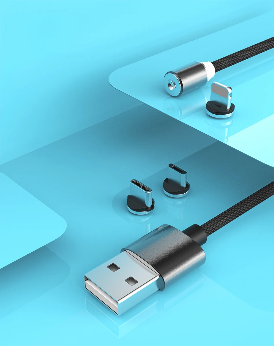 NOHON 3 в 1 светодиодный магнитный зарядный кабель с разъемом Micro usb type C для iPhone X 7 8 6S XS Xiaomi 4 Магнитный кабель для быстрой зарядки 1 м
