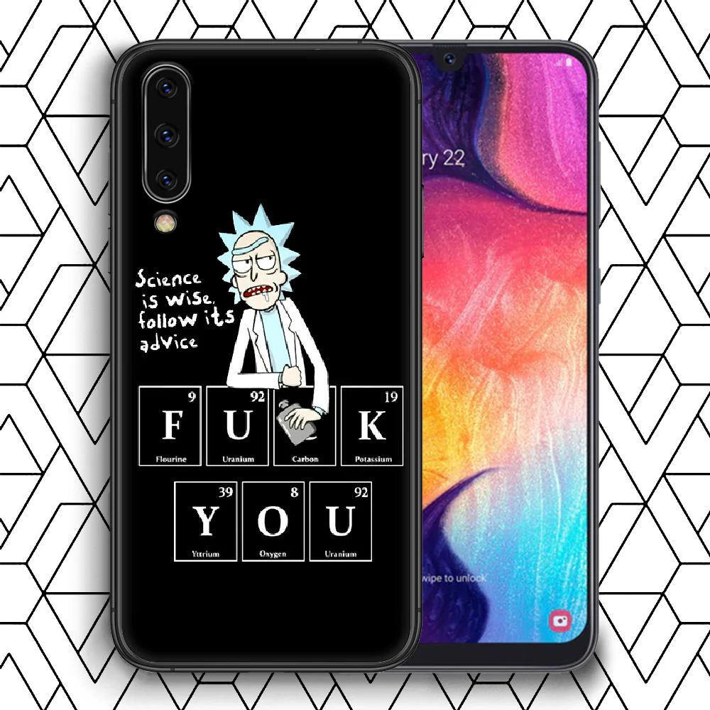 

Rick Morty Cartoon Phone case For Samsung Galaxy A 3 5 7 8 10 20 20E 21S 30 30S 40 50 51 70 71 black coque tpu cell cover