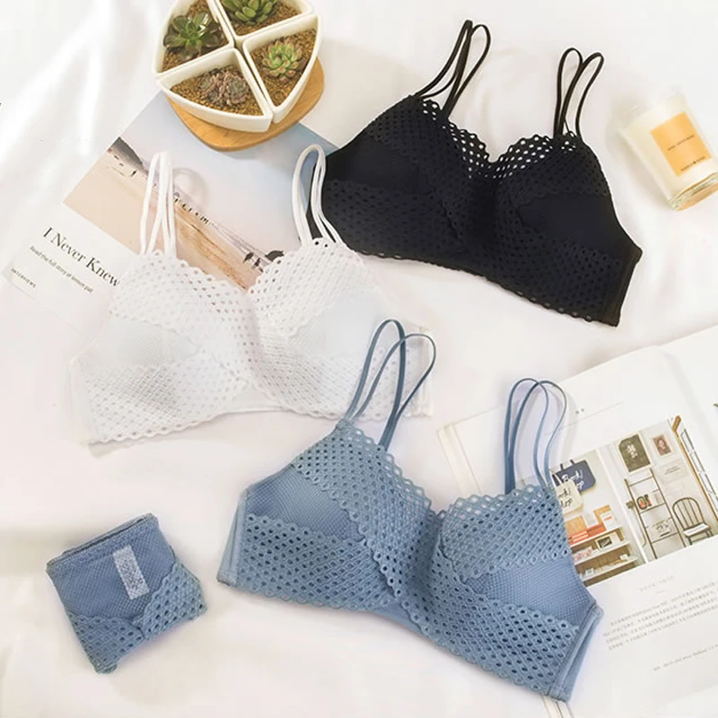 Женский комплект нижнего белья с кружевным жаккардовым хлопковым бюстгальтером