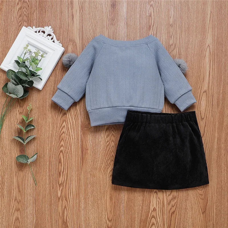 2 шт. детский хлопковый пуловер с круглым вырезом и длинными рукавами|Комплекты