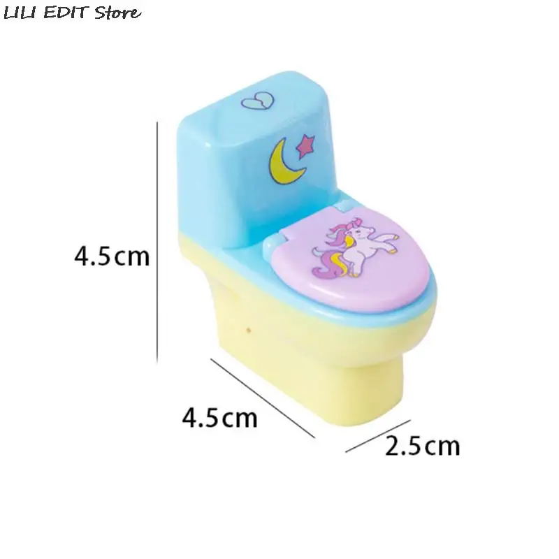 

2 Piece Lytwtw's Stationery Creative Toilet Shape Cartoon Unicorn Pencil Sharpener Office Supply Gift Kawaii School Accessories