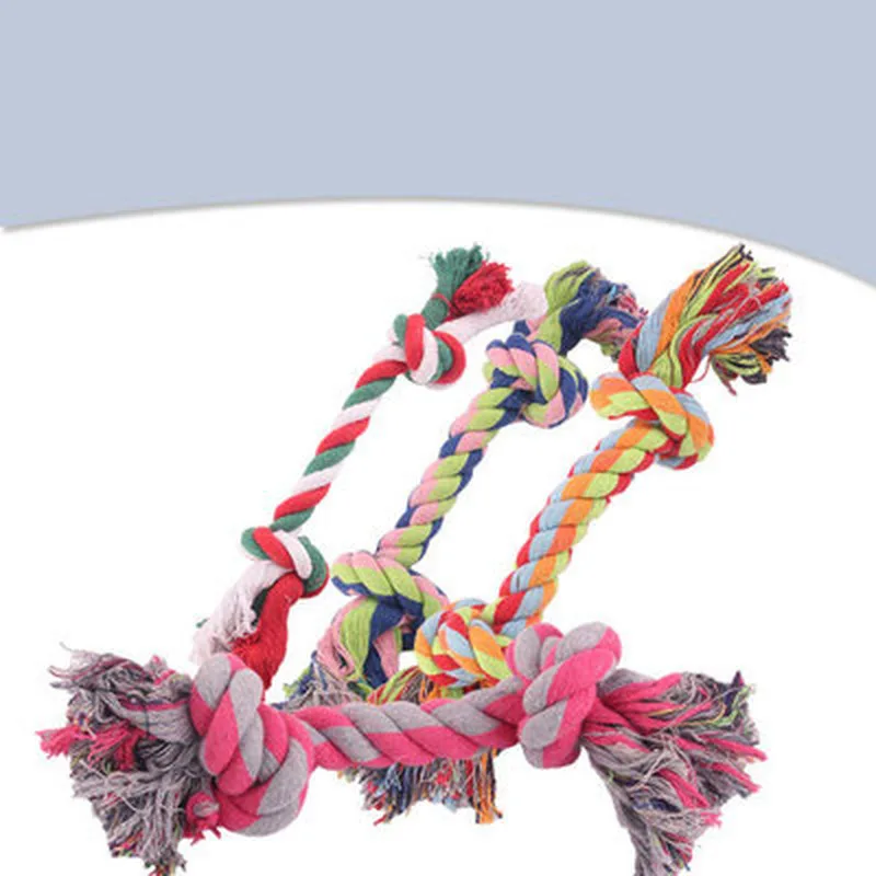 

1 Pcs Dog Toys Puppy Bone Cotton Chew Knot Toy Durable Braided Rope Cat Dog Training Toys Pet Supplies 18/23CM